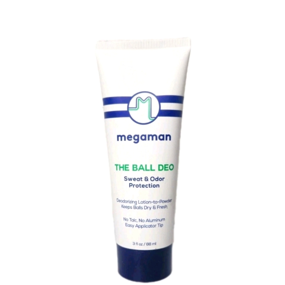 Megaman Ball Deodorant Deodorizing Lotion-to-Powder, Prevents Odor, Irritation